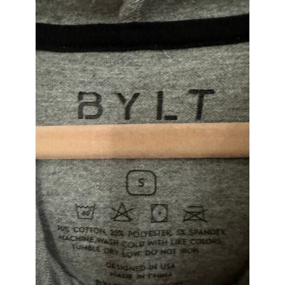 BYLT Gray Grey Front-Pocket Hooded Hoodie Pullover Sweatshirt - Sz Small - Picture 2 of 4